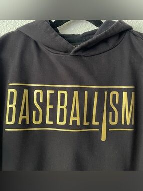 Baseballism boy’s black hooded sweatshirt, size 14
